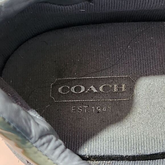 COACH Sneakers For Women Size US 11 M Gray Kathleen Coach Logo Leather - Picture 10 of 12